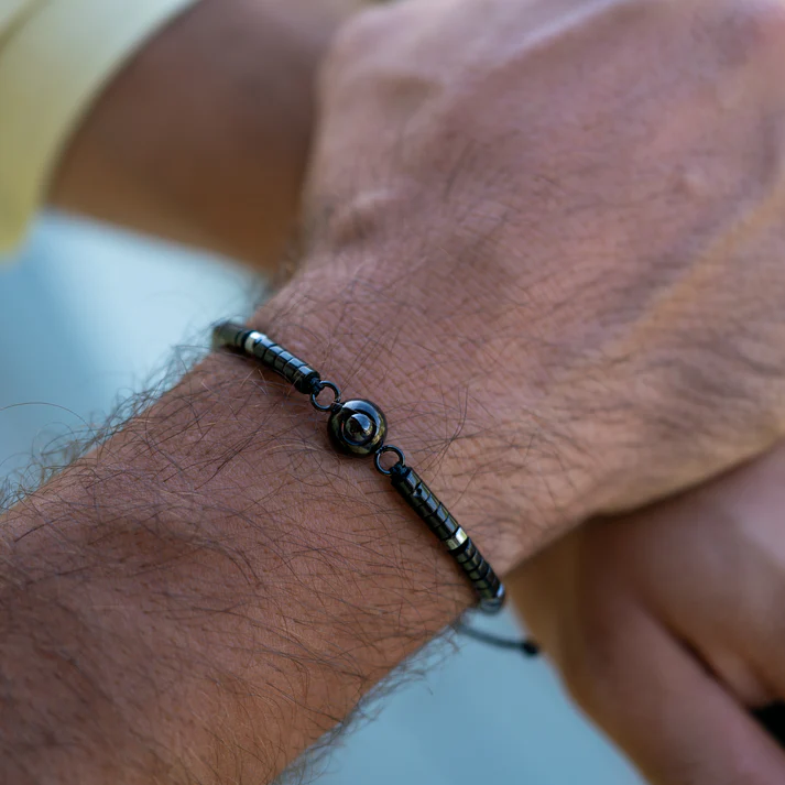 Personalized photo bracelet with your photo - Heishi Gemstone