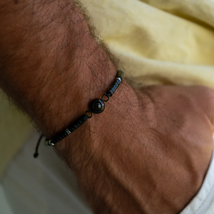 Personalized photo bracelet with your photo - Heishi Gemstone