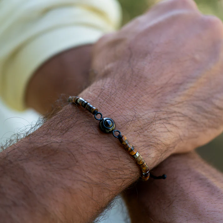 Personalized photo bracelet with your photo - Heishi Gemstone