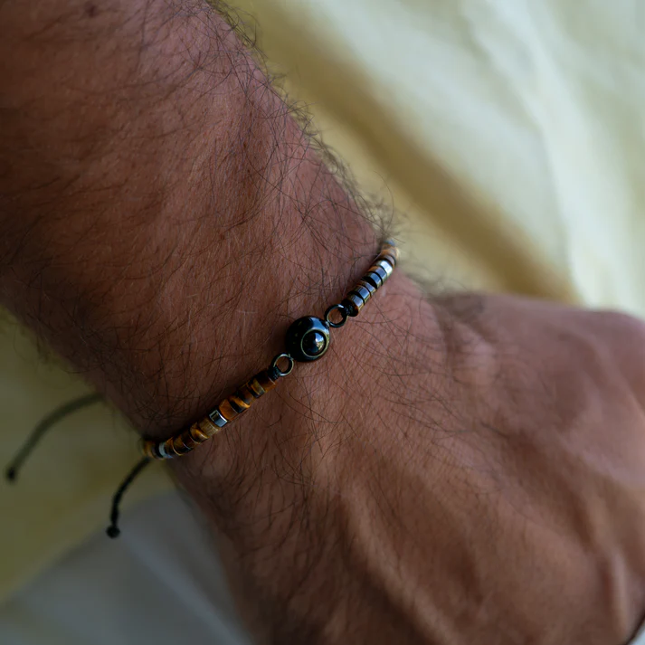 Personalized photo bracelet with your photo - Heishi Gemstone