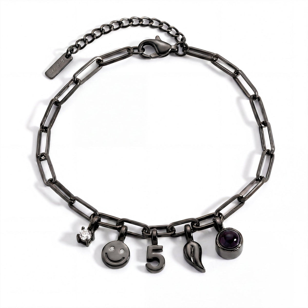 Personalized Charm Bracelet - Paperclip