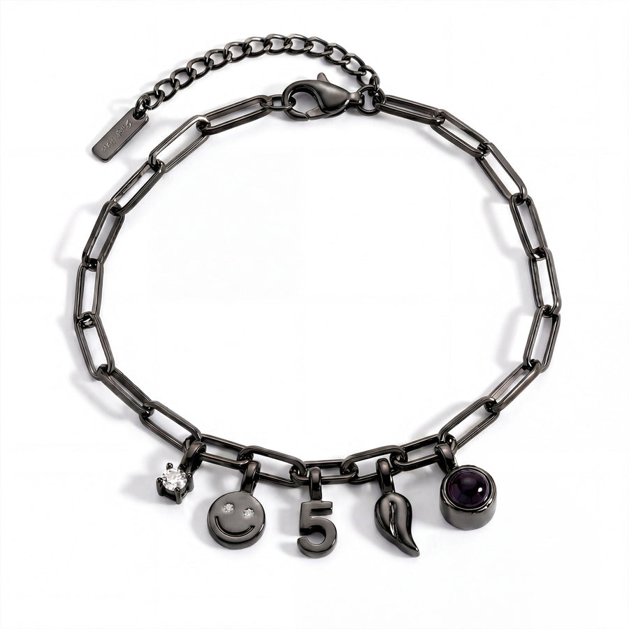 Personalized Charm Bracelet - Paperclip