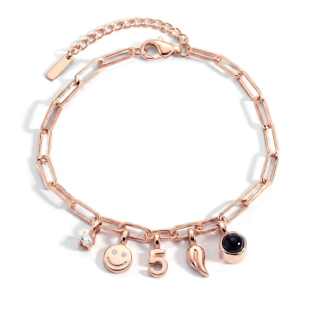 Personalized Charm Bracelet - Paperclip