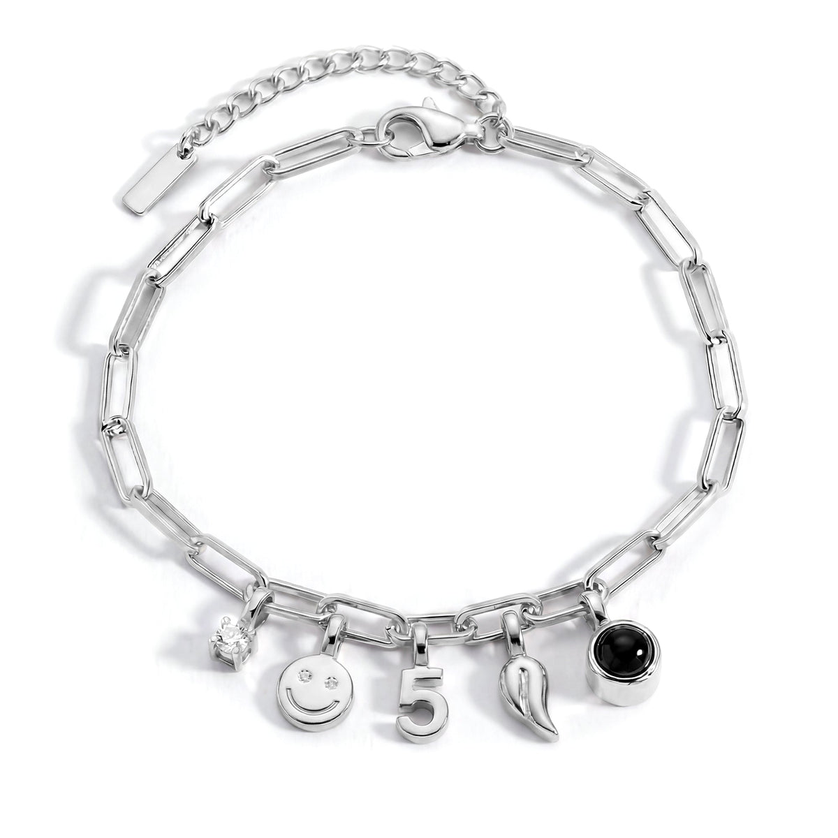 Personalized Charm Bracelet - Paperclip