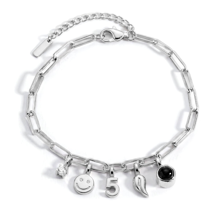 Personalized Charm Bracelet - Paperclip