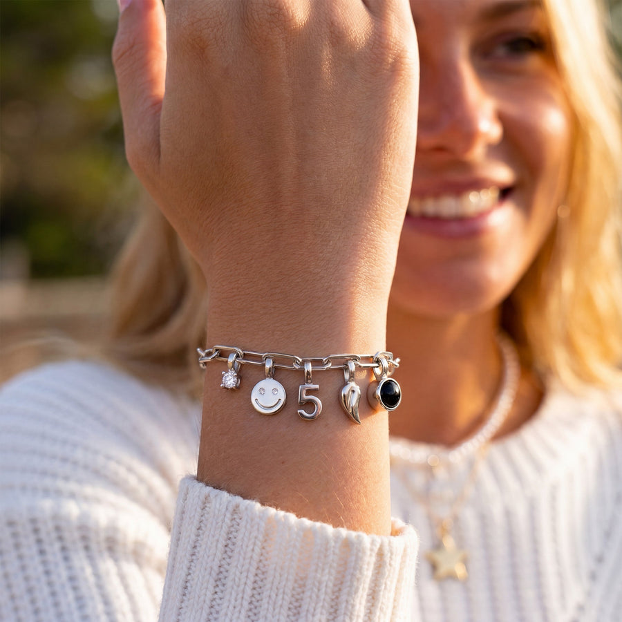 Personalized Charm Bracelet - Paperclip