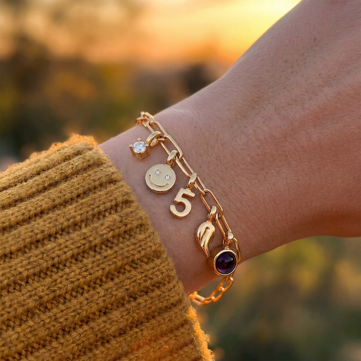 Personalized Charm Bracelet - Paperclip