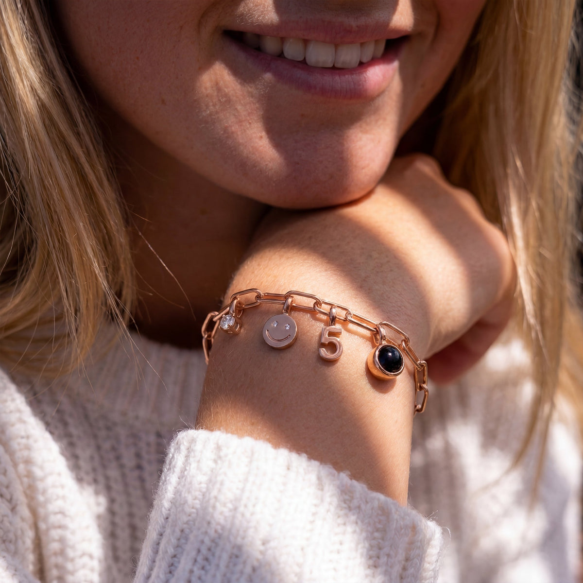 Personalized Charm Bracelet - Paperclip