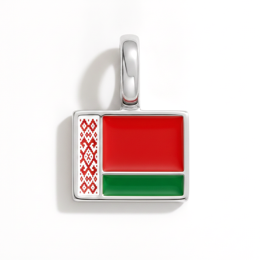 Charm - Flag Rectangular – Silver