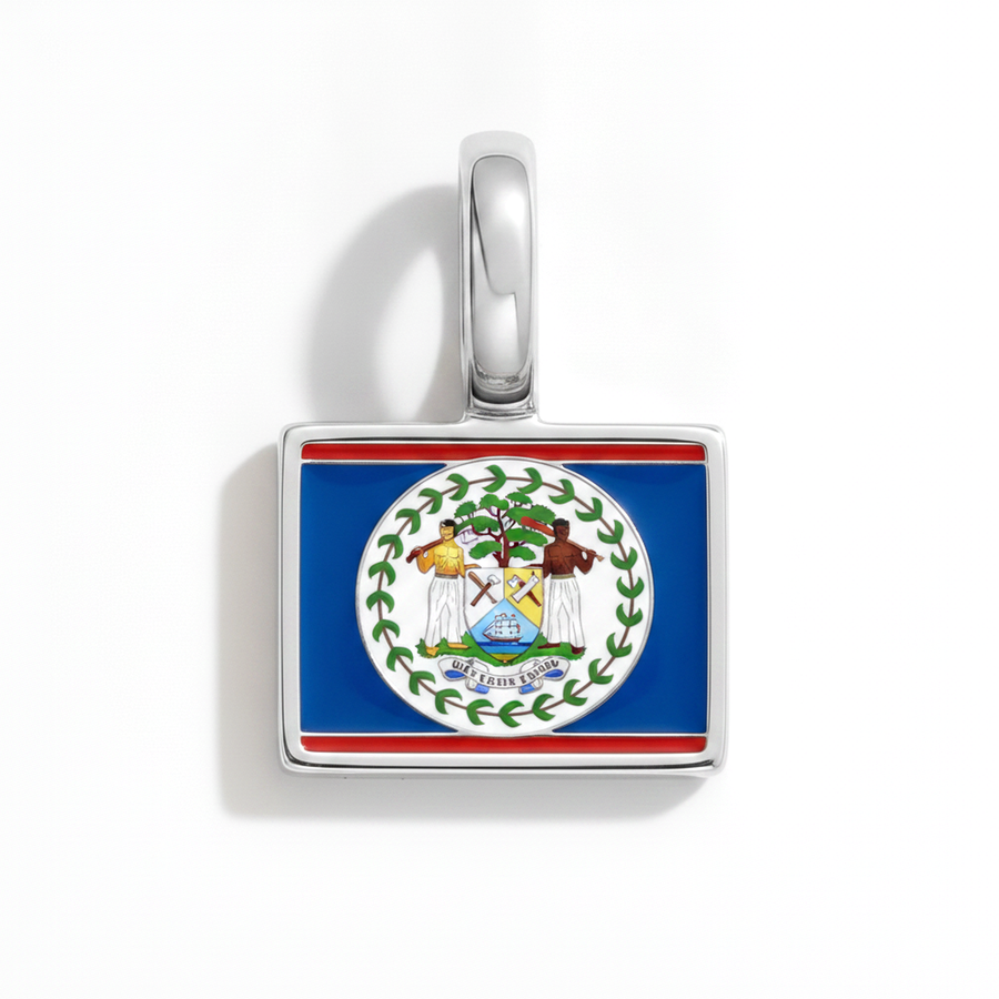 Charm - Flag Rectangular – Silver