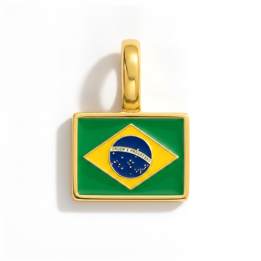 Charm - Flag Rectangular – Gold