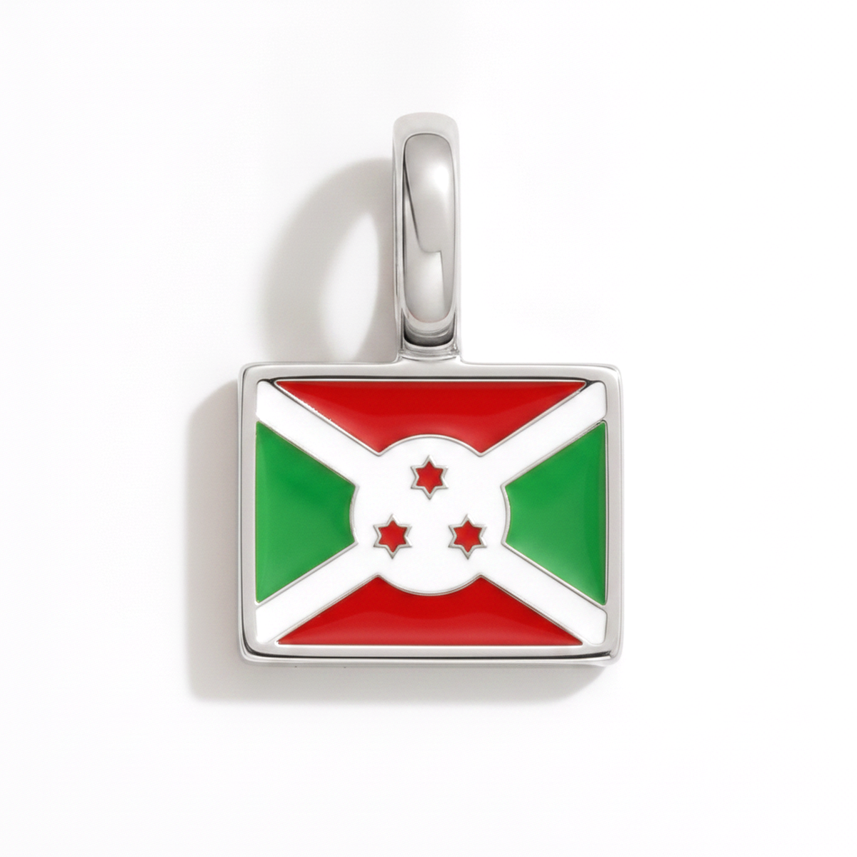 Charm - Flag Rectangular – Silver