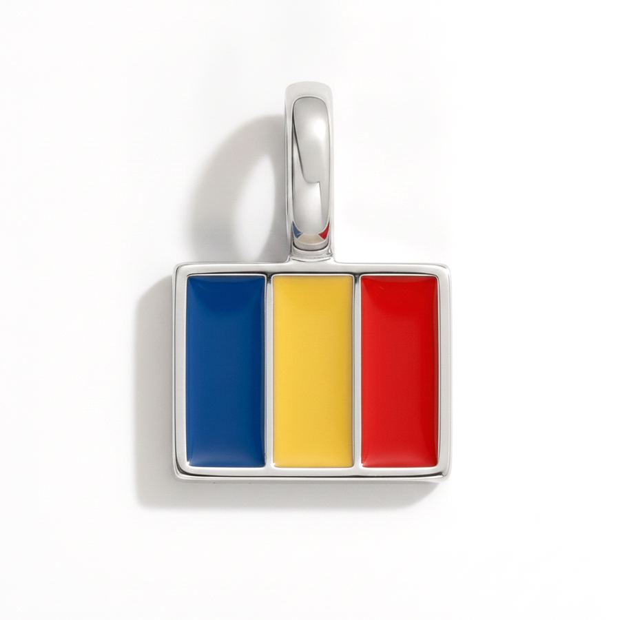 Charm - Flag Rectangular – Silver