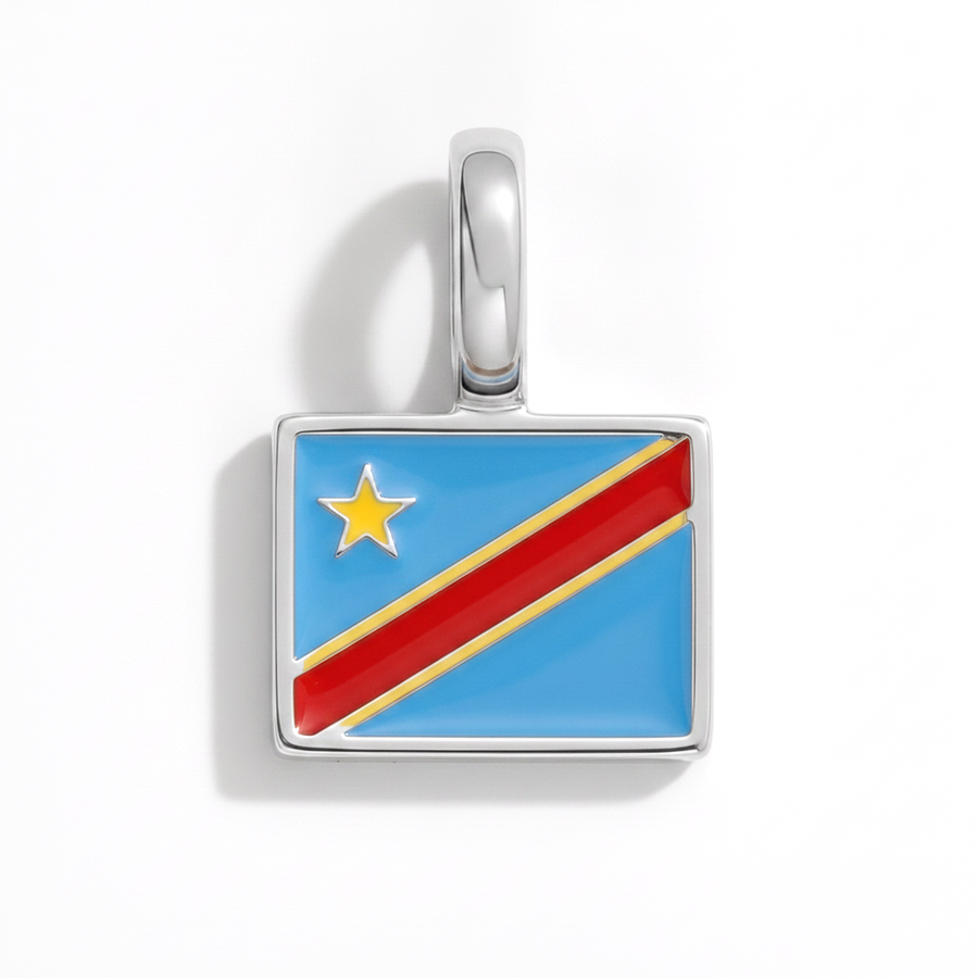 Charm - Flag Rectangular – Silver