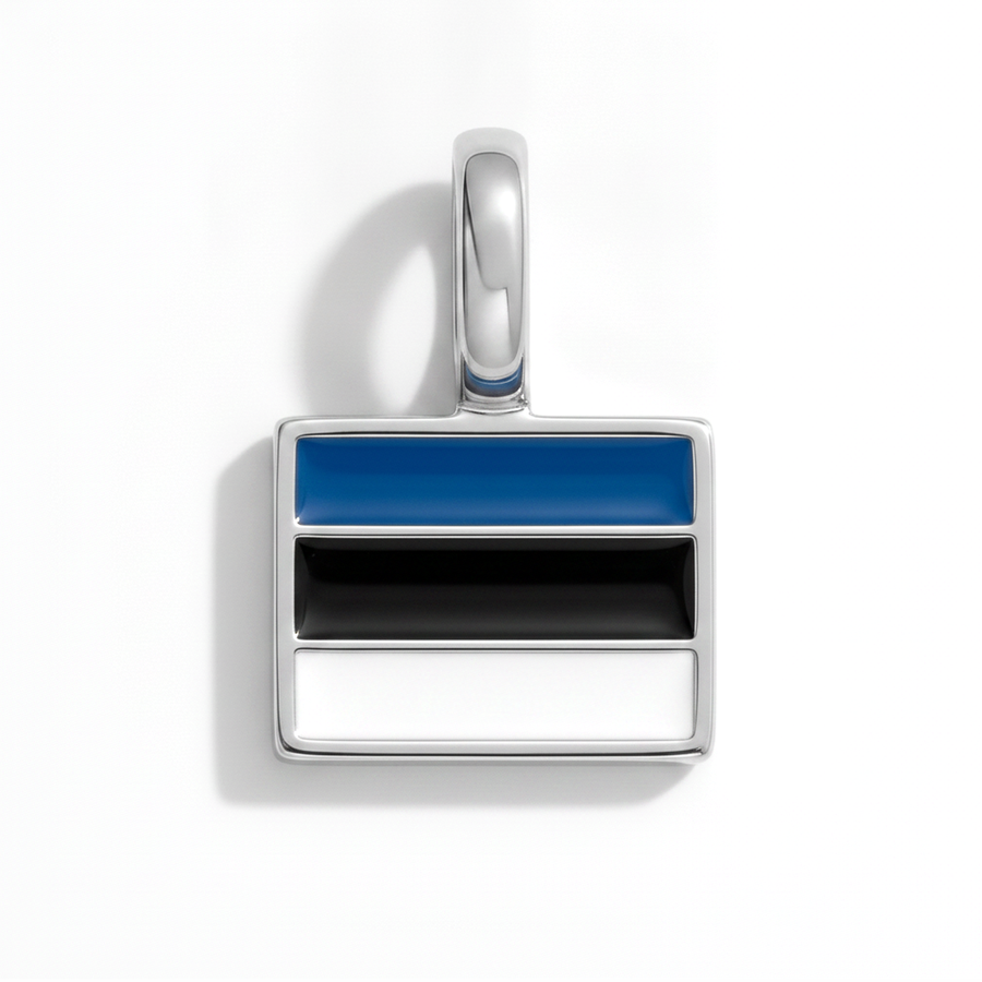 Charm - Flag Rectangular – Silver