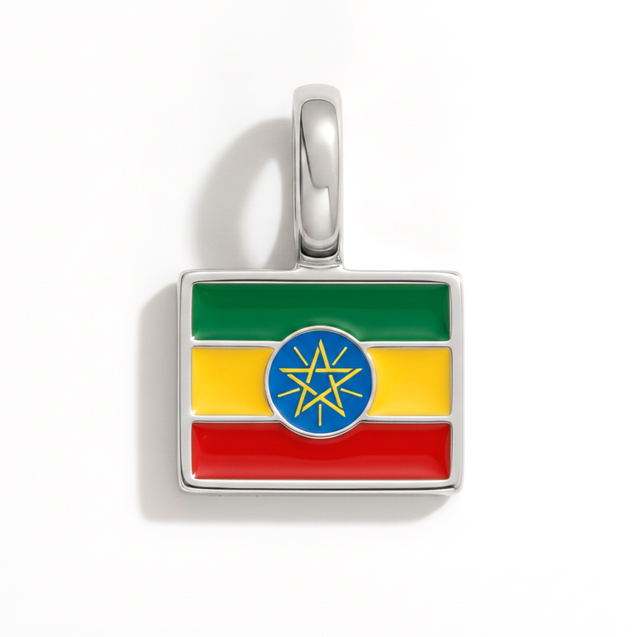 Charm - Flag Rectangular – Silver