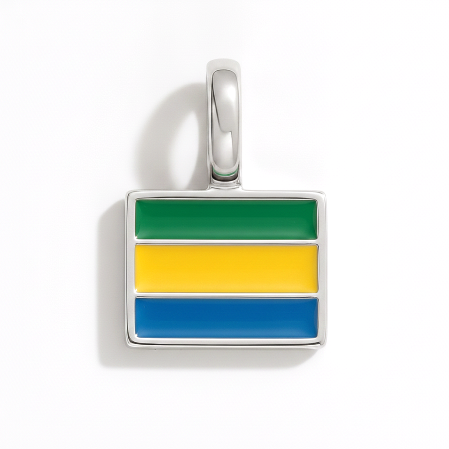 Charm - Flag Rectangular – Silver