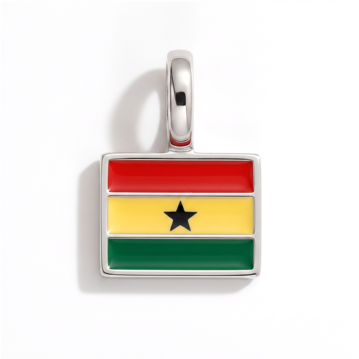 Charm - Flag Rectangular – Silver