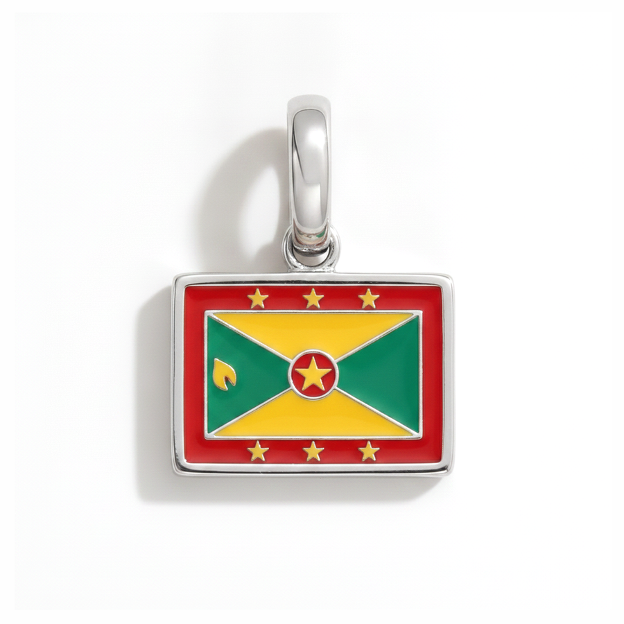 Charm - Flag Rectangular – Silver