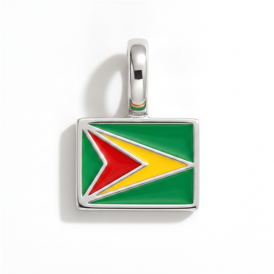 Charm - Flag Rectangular – Silver