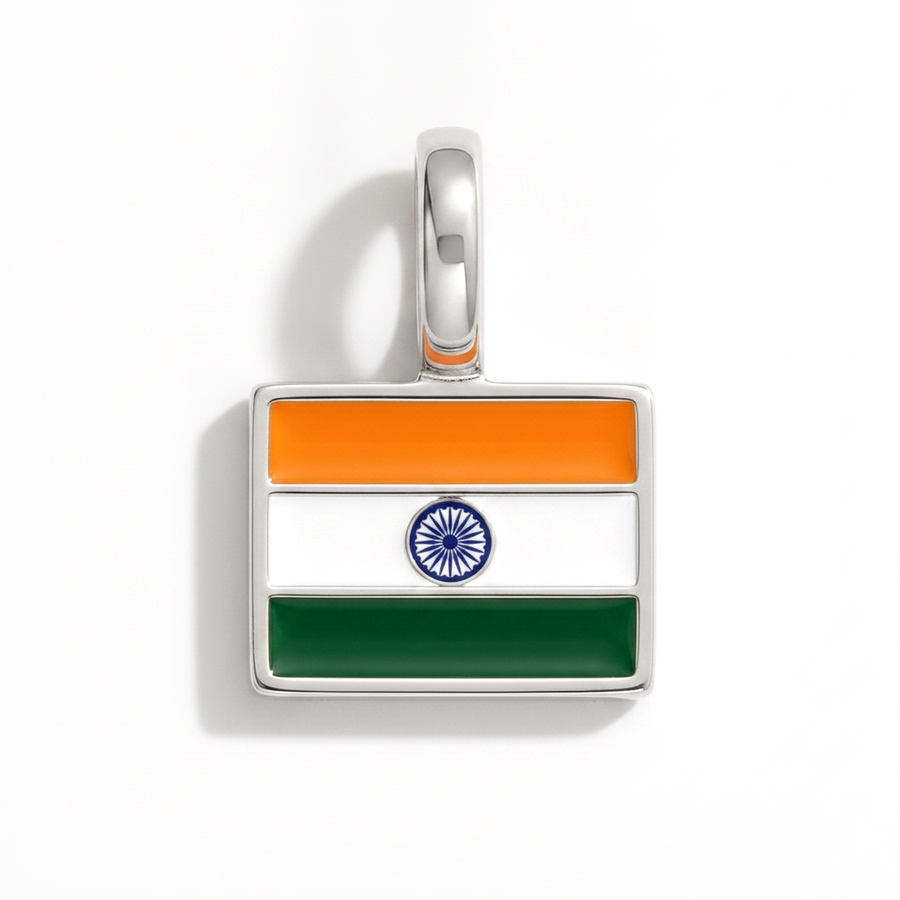 Charm - Flag Rectangular – Silver