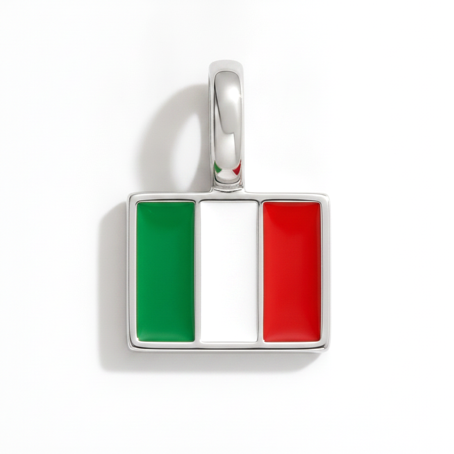 Charm - Flag Rectangular – Silver