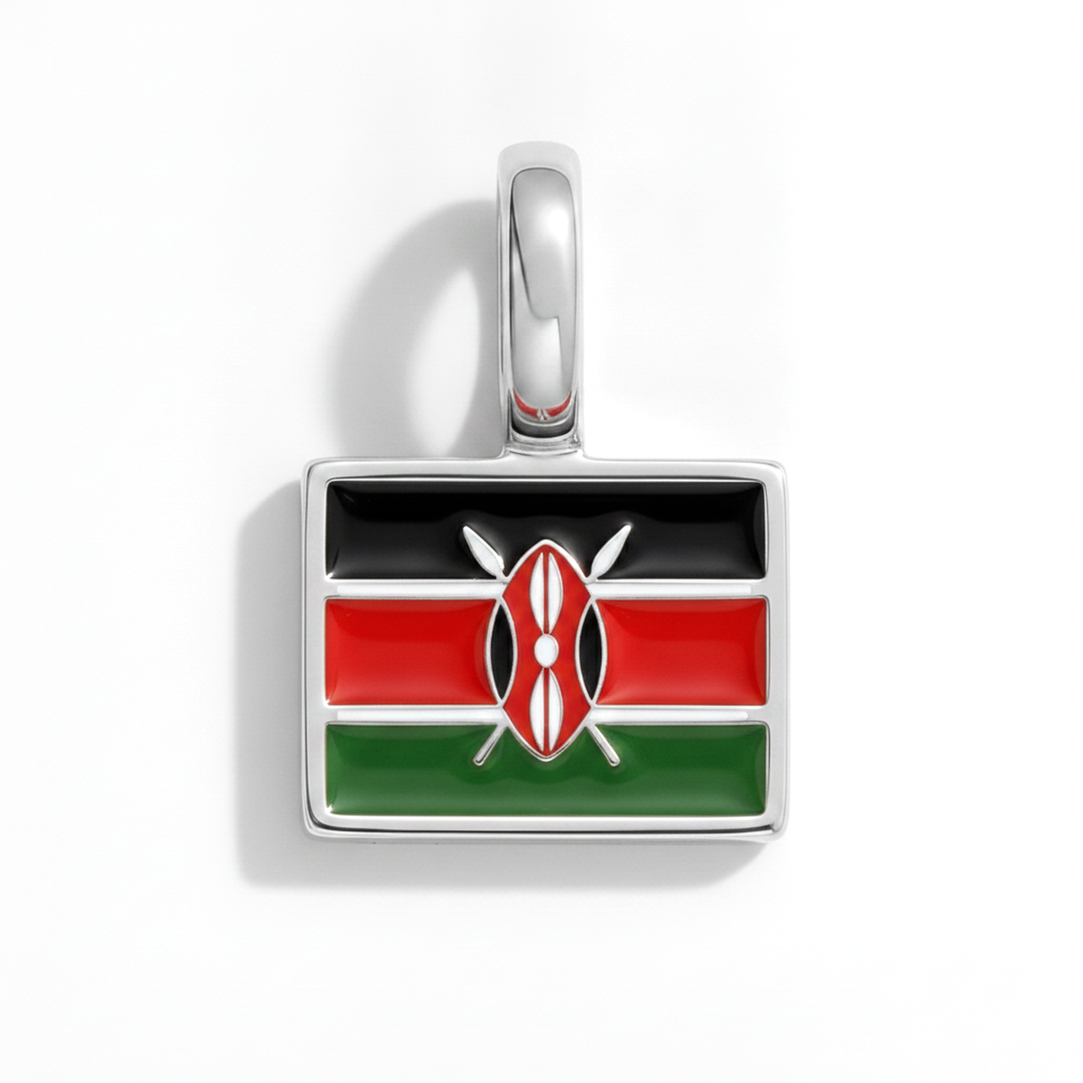 Charm - Flag Rectangular – Silver