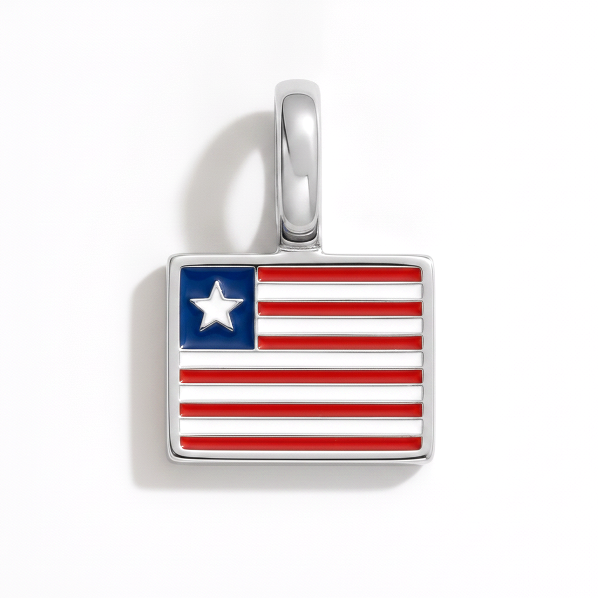 Charm - Flag Rectangular – Silver