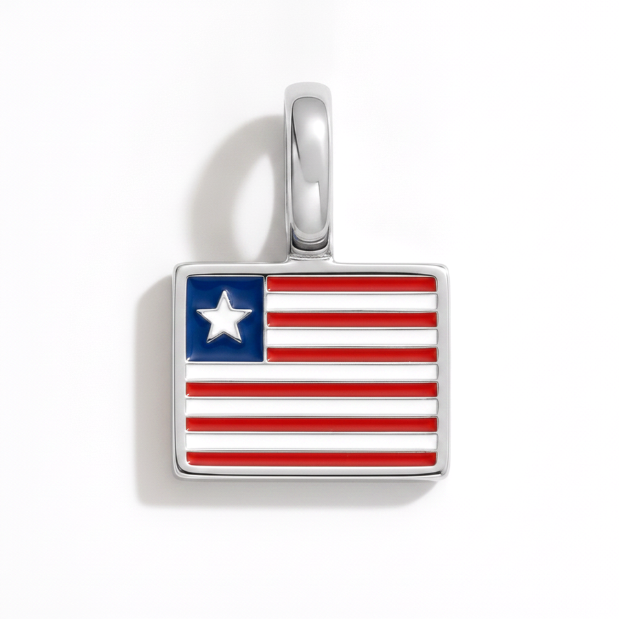 Charm - Flag Rectangular – Silver