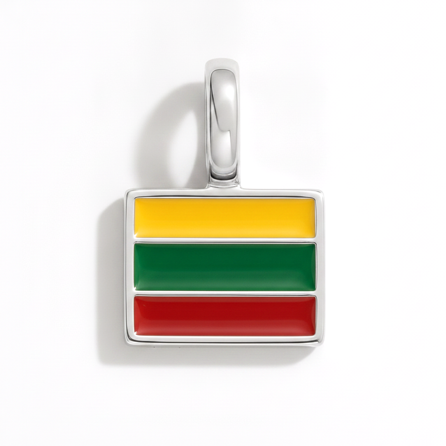 Charm - Flag Rectangular – Silver