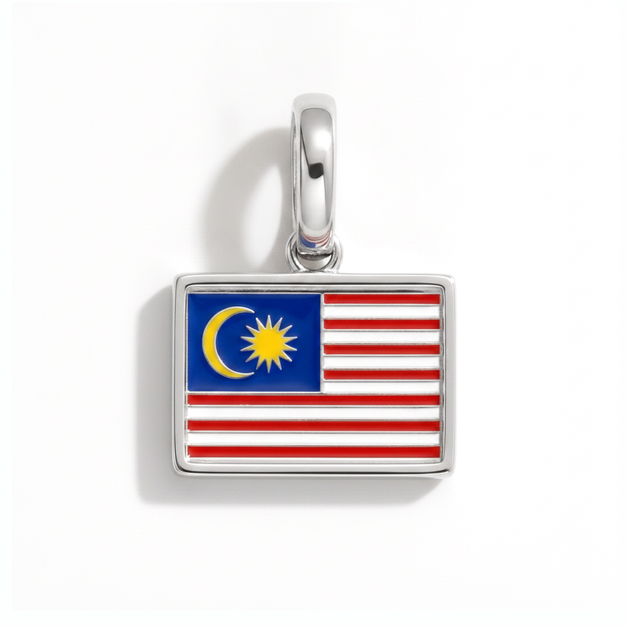 Charm - Flag Rectangular – Silver