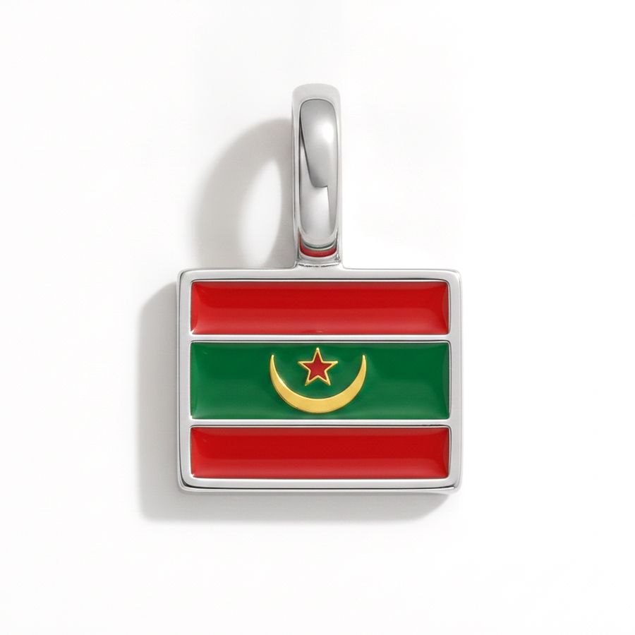 Charm - Flag Rectangular – Silver