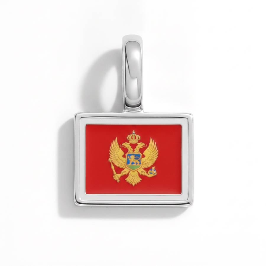Charm - Flag Rectangular – Silver