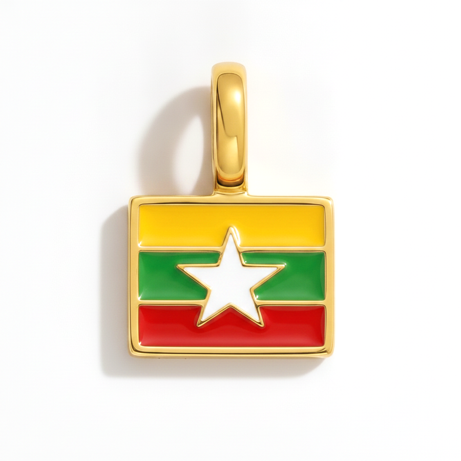 Charm - Flag Rectangular – Gold