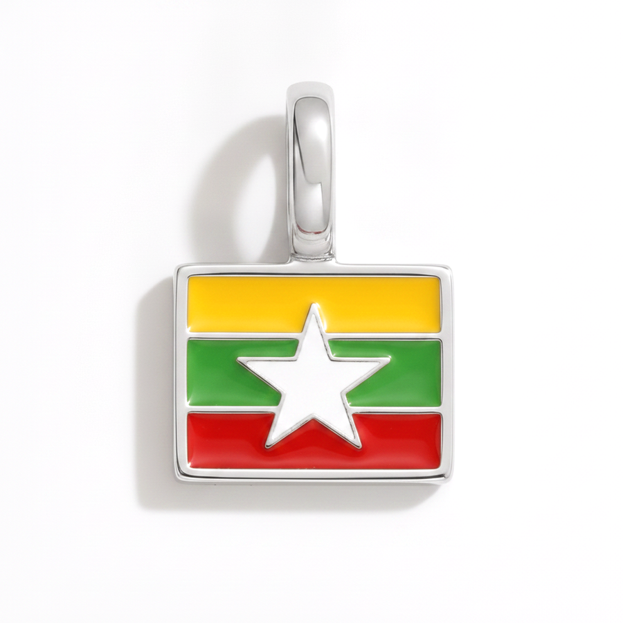 Charm - Flag Rectangular – Silver