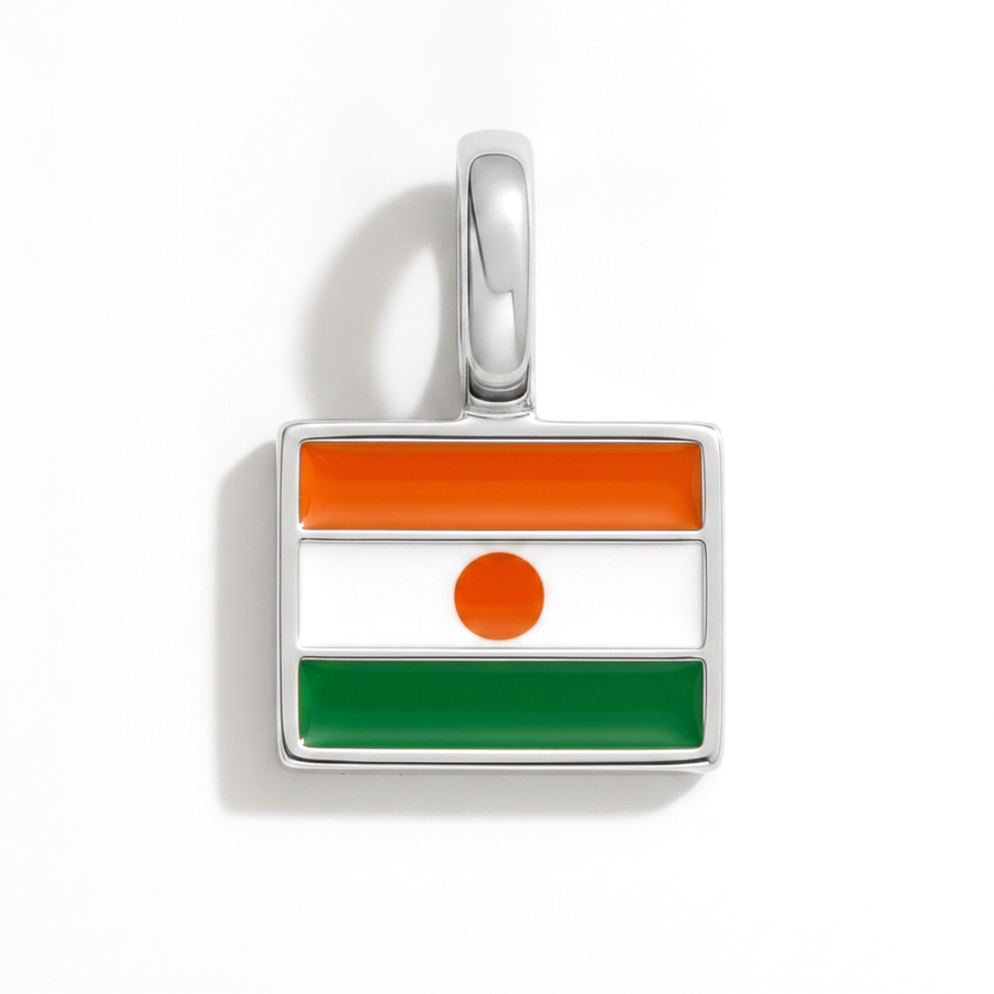 Charm - Flag Rectangular – Silver