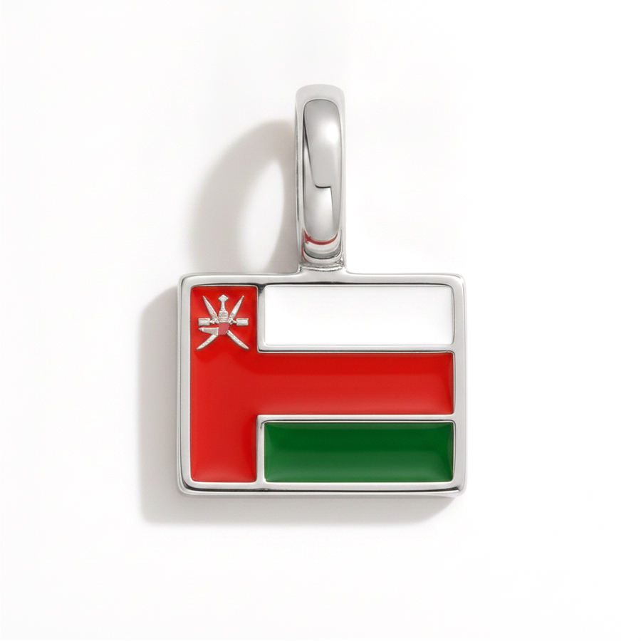 Charm - Flag Rectangular – Silver