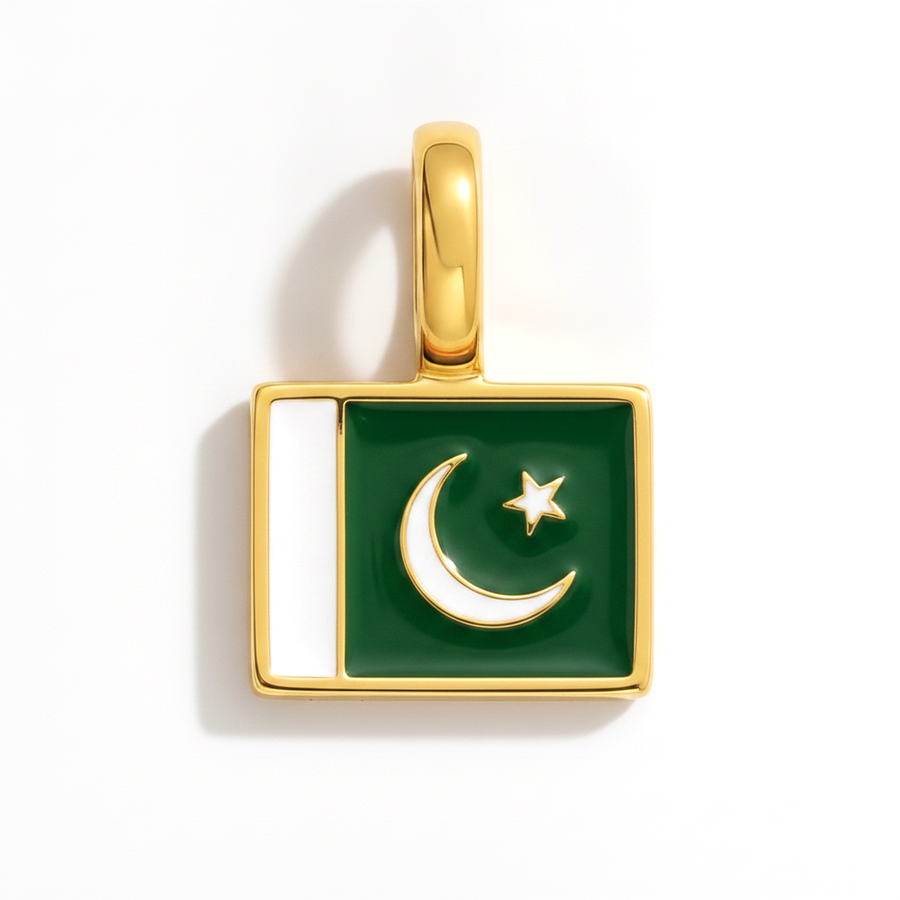 Charm - Flag Rectangular – Gold