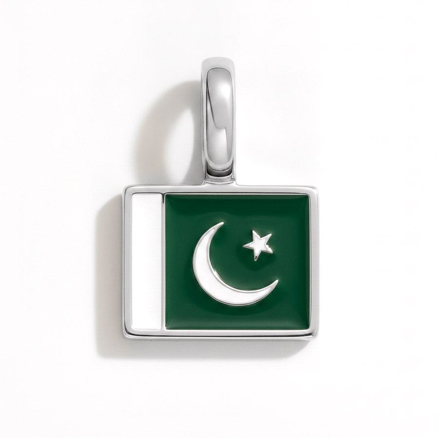 Charm - Flag Rectangular – Silver