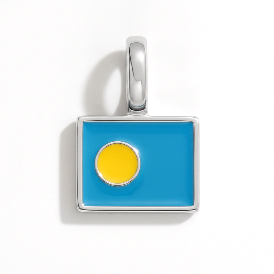Charm - Flag Rectangular – Silver