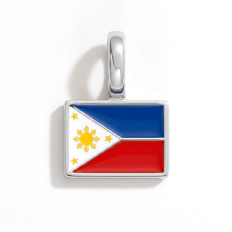 Charm - Flag Rectangular – Silver