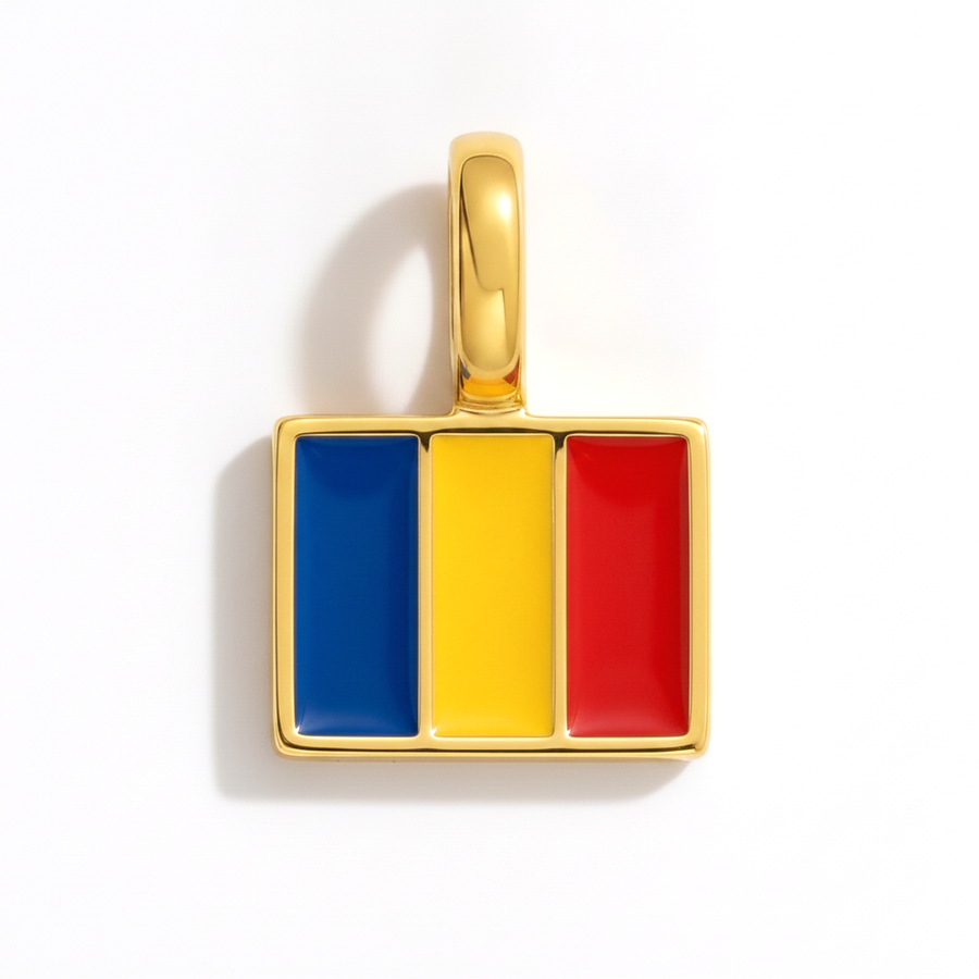 Charm - Flag Rectangular – Gold
