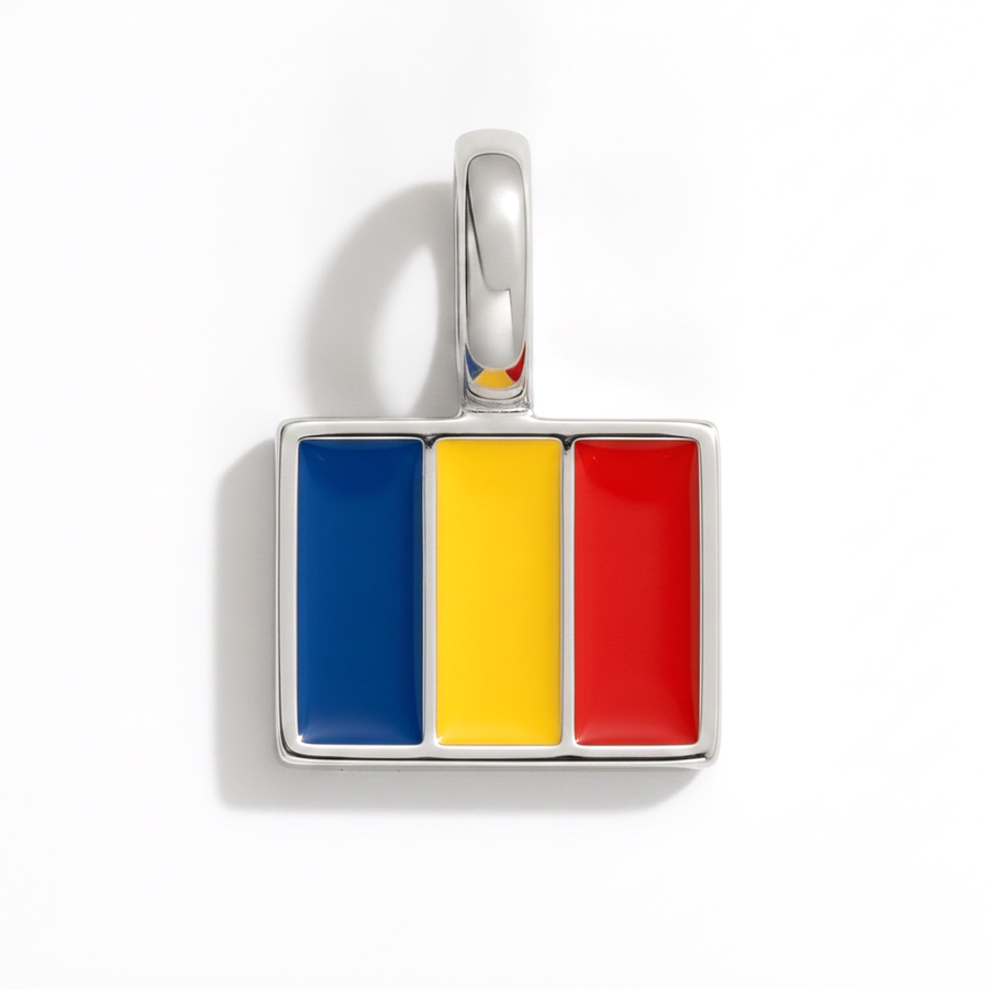 Charm - Flag Rectangular – Silver