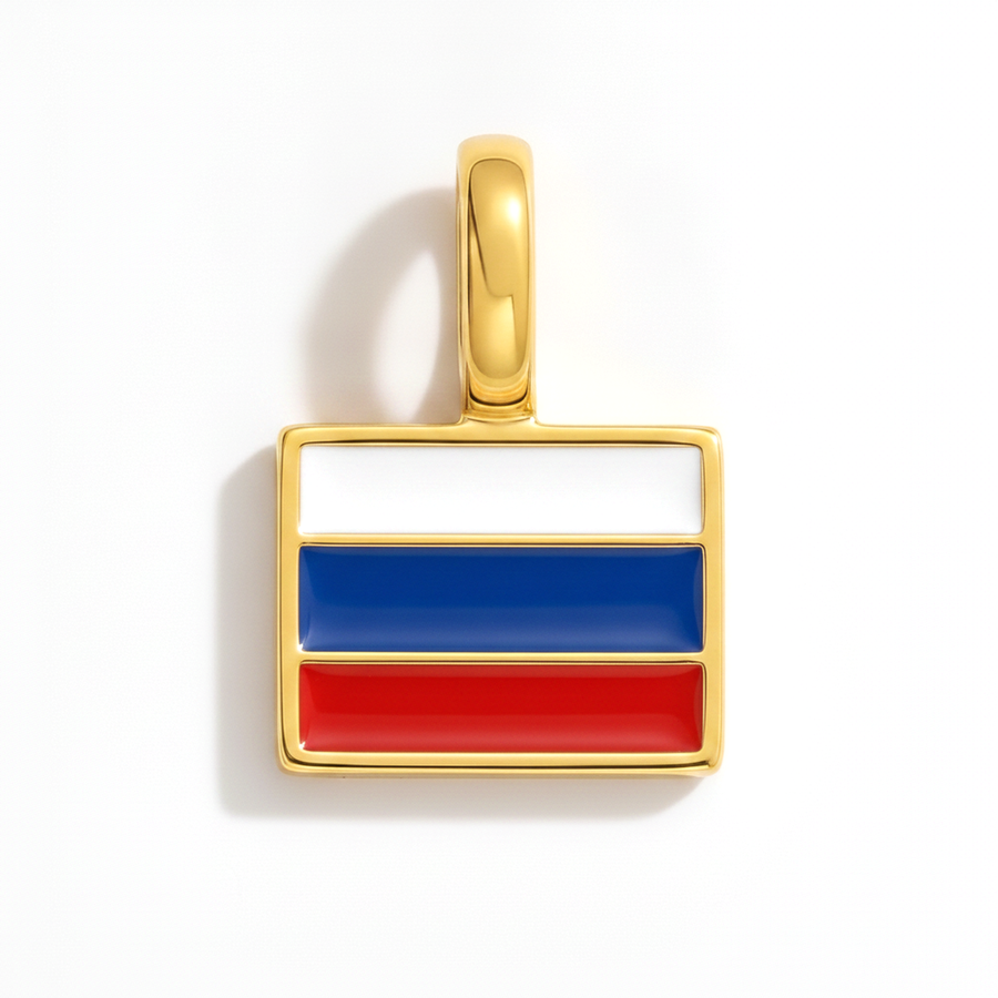 Charm - Flag Rectangular – Gold