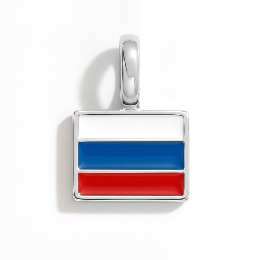 Charm - Flag Rectangular – Silver