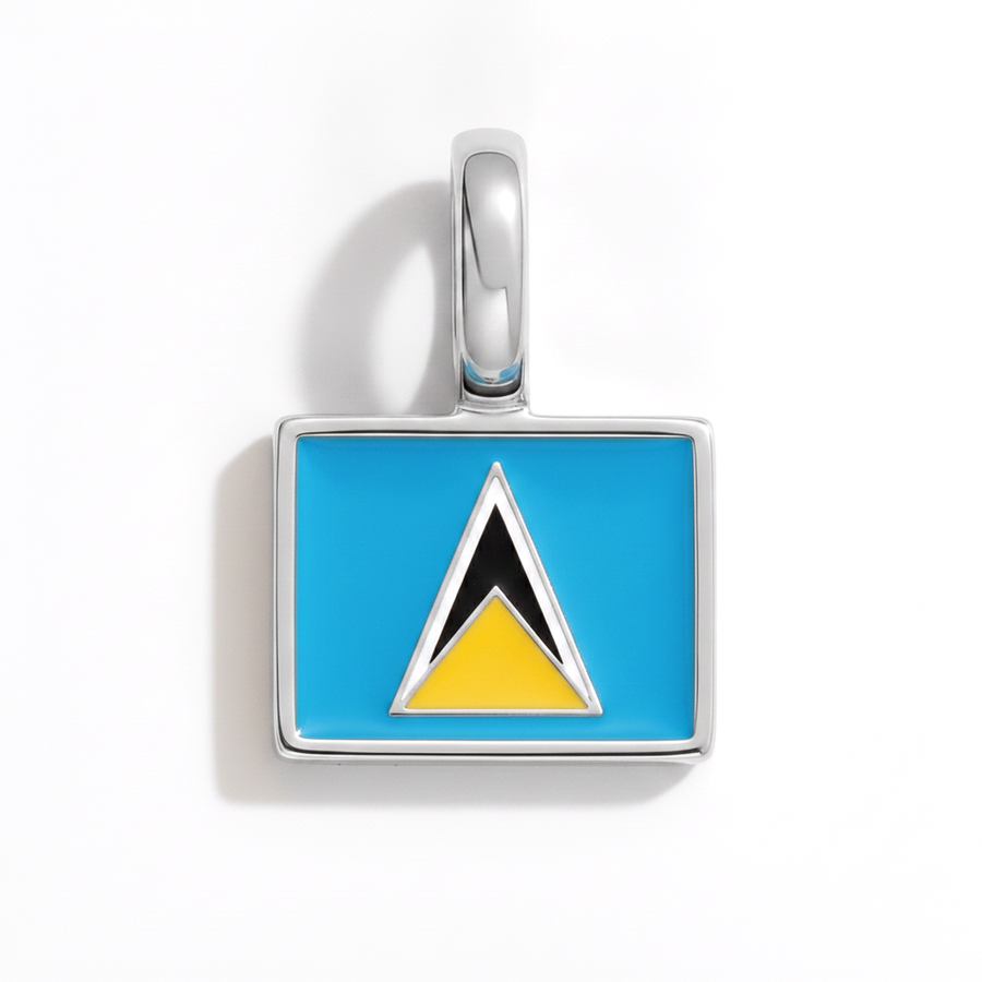 Charm - Flag Rectangular – Silver