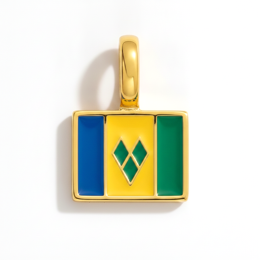 Charm - Flag Rectangular – Gold