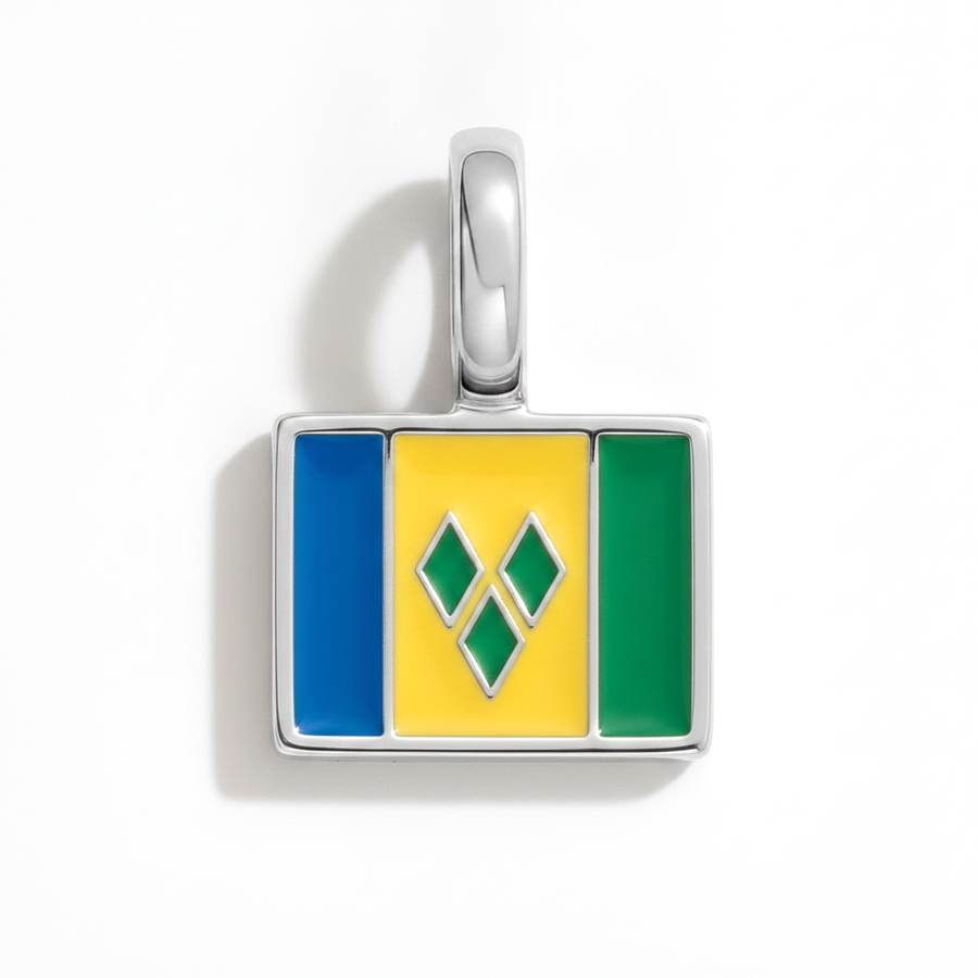 Charm - Flag Rectangular – Silver