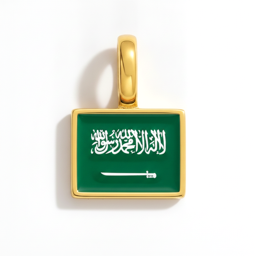 Charm - Flag Rectangular – Gold