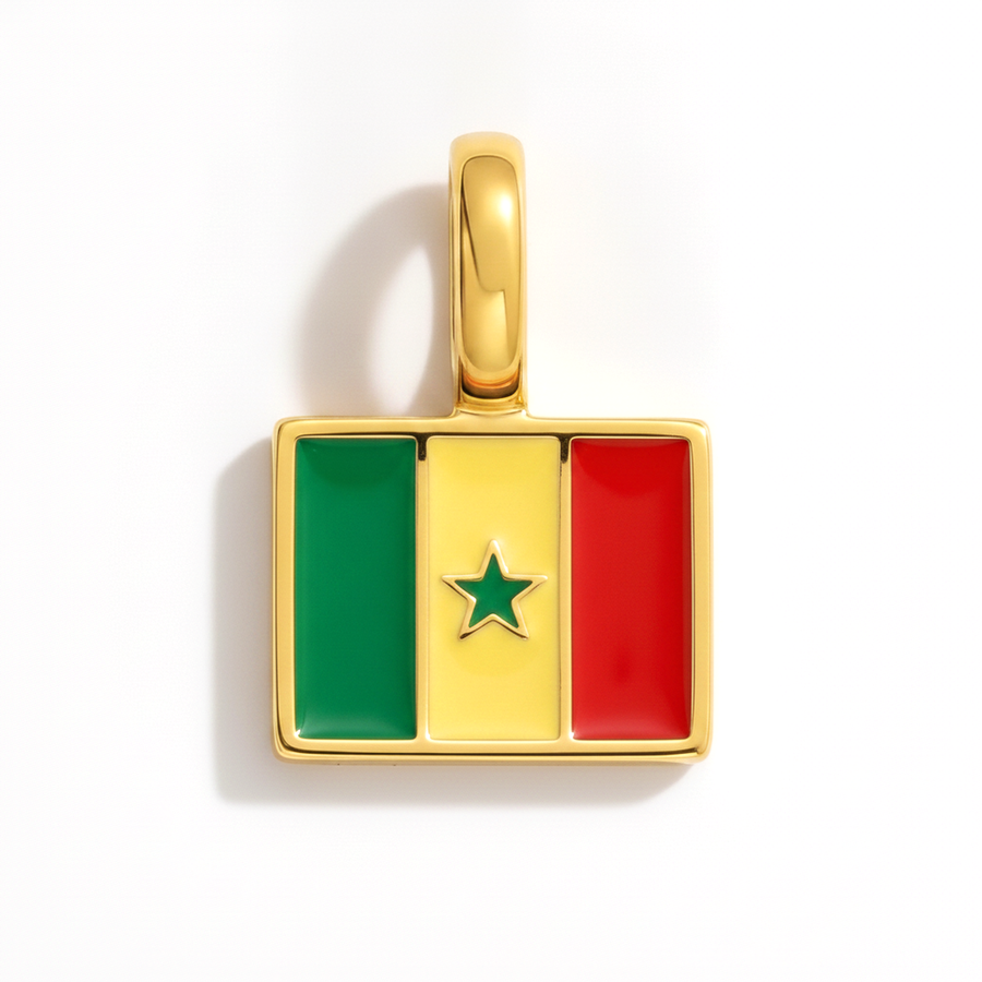 Charm - Flag Rectangular – Gold
